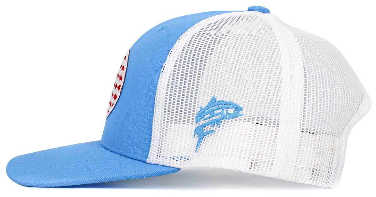 🎣🧢USA Fish Flag Mesh Back Ballcap