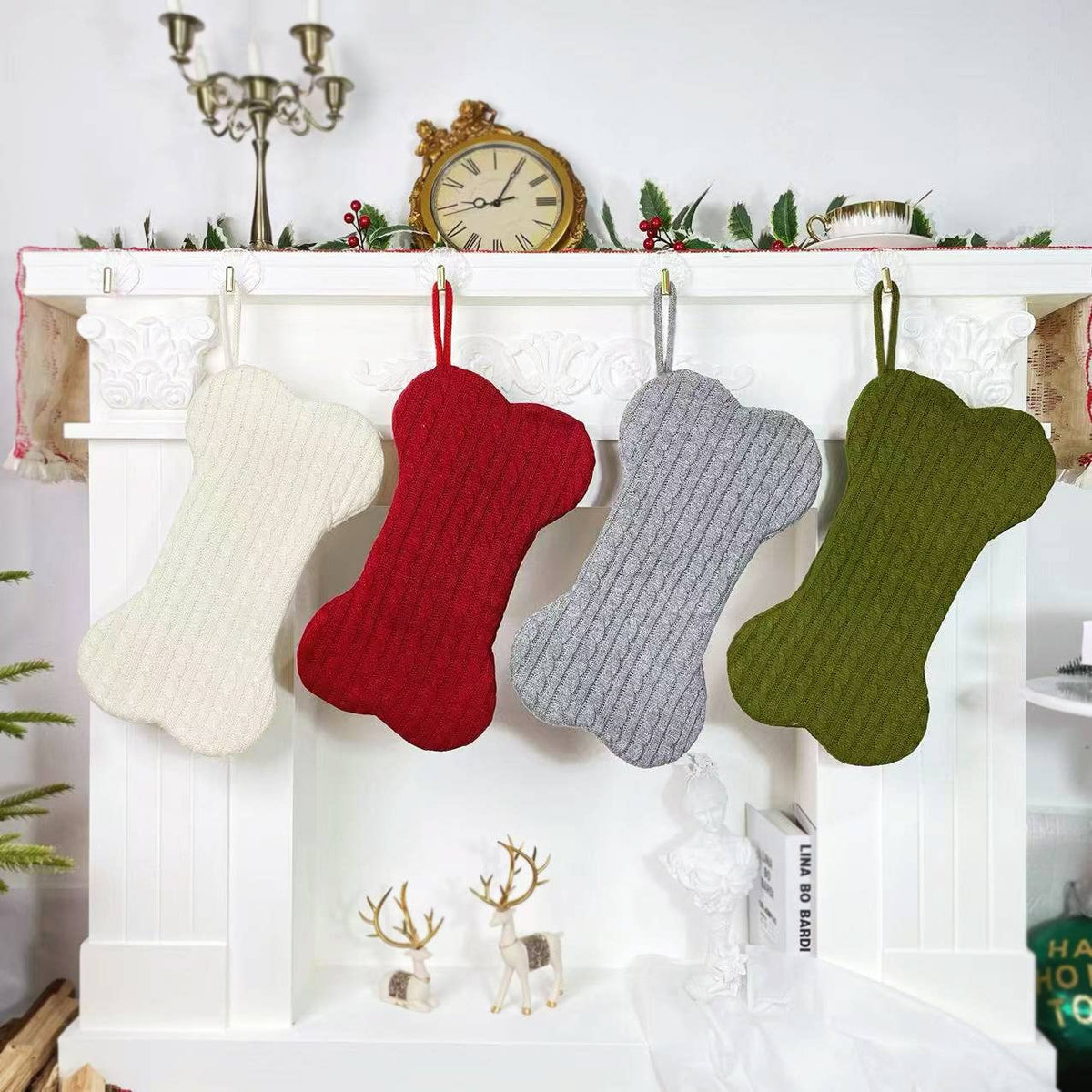🎄🦴Christmas Knitted Bone Christmas Stocking Gift Bag