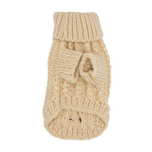 Dog Cable Knit Sweater - Beige