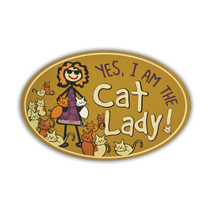 Oval Flexible Magnet - Yes I Am The Cat Lady