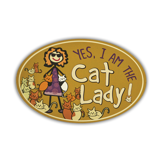 Oval Flexible Magnet - Yes I Am The Cat Lady