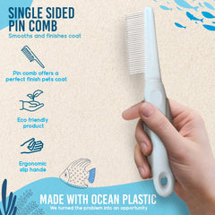 Ocean Plastic by PT Single-Sided Pin Comb Brush for Pets