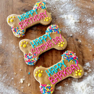 6 inch PB Fiesta Happy Birthday Bone Dog Treats