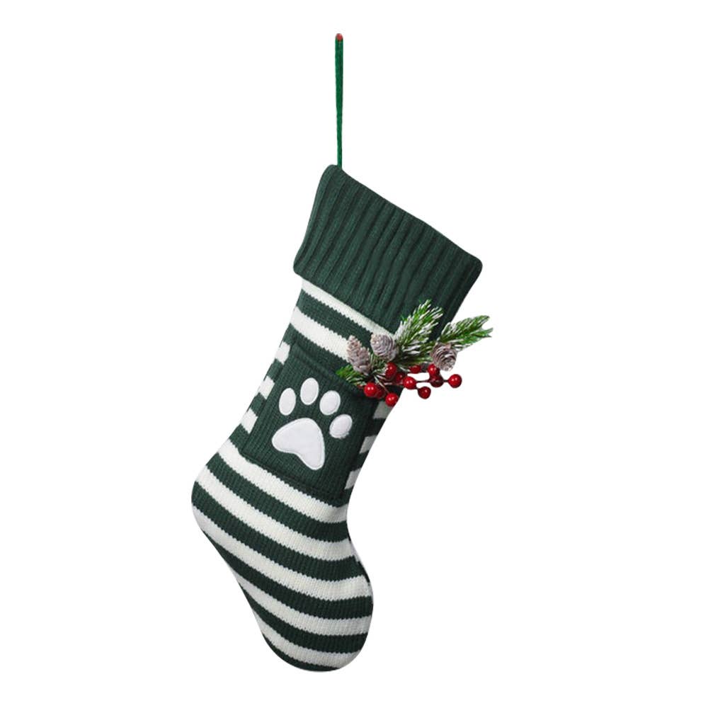 🎄🐾Knit Christmas Pet Stocking Gift Bag