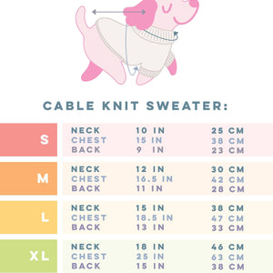 Dog Cable Knit Sweater - Beige