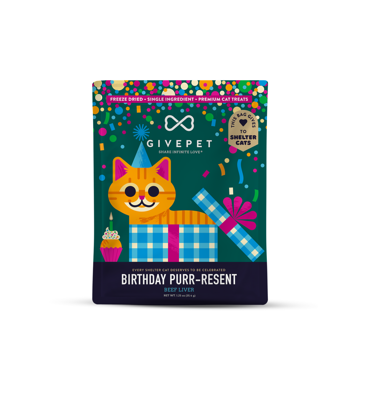 GivePet Birthday Purr-resnt Freeze Dried Cat Treats