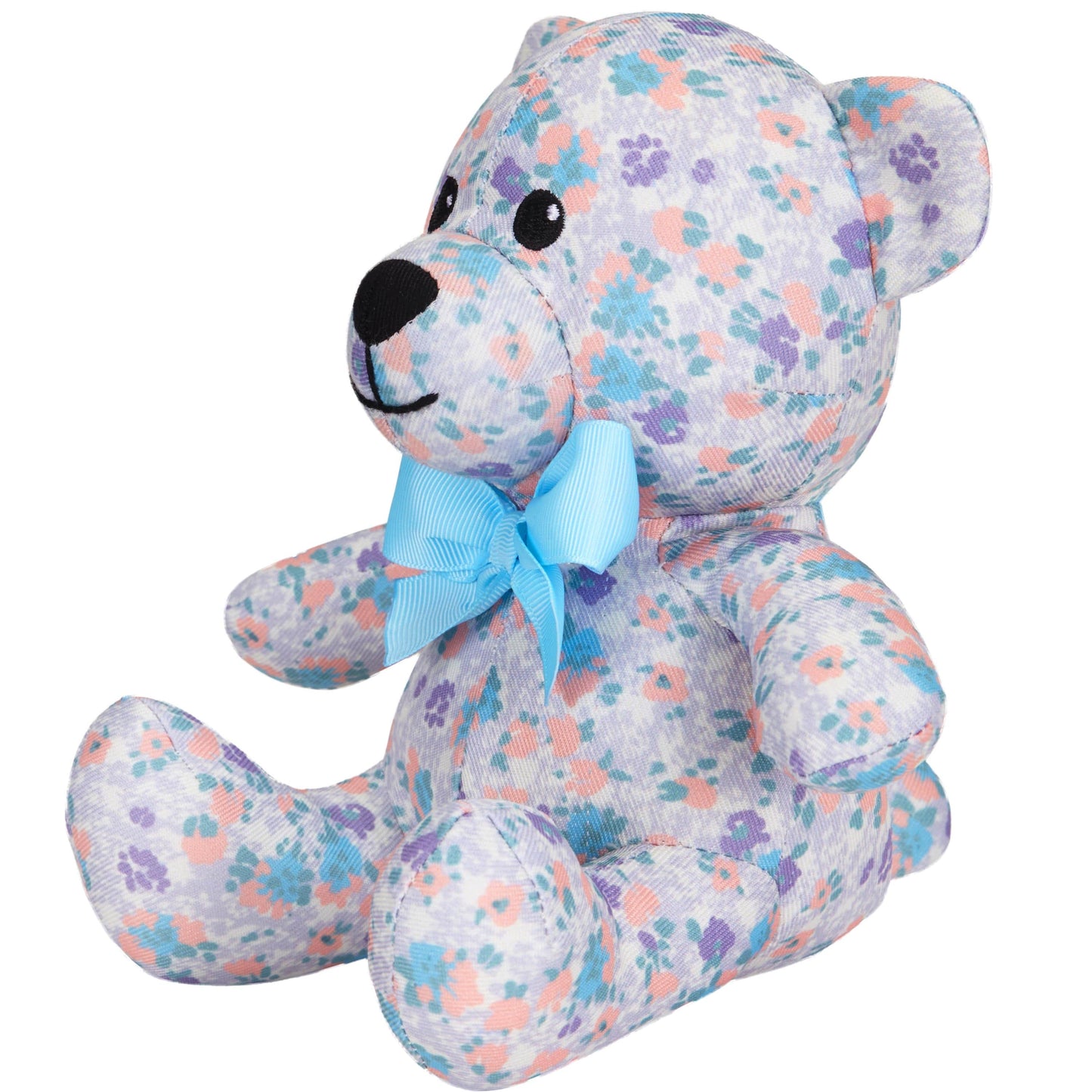 3 Colors, 6" Made Well Floral Print Bear Dog Toy