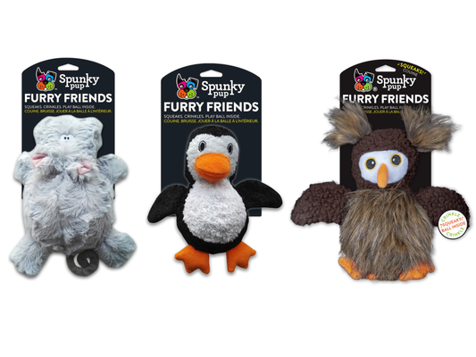 Furry Friends 2-in-1 Plush and Ball Squeaker