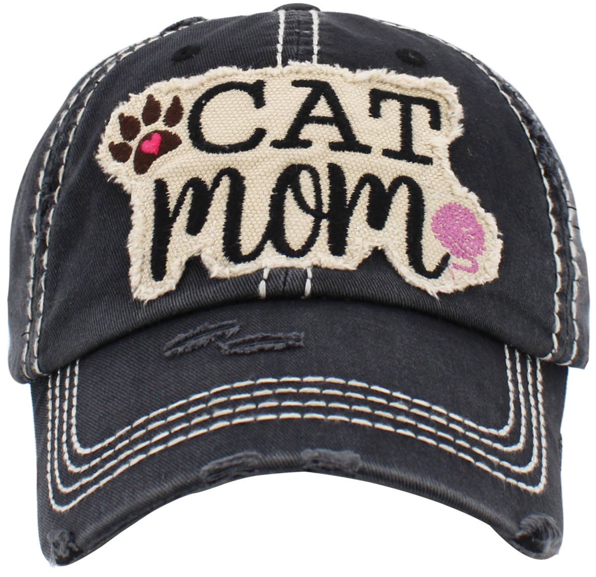 🐈💖🧢CAT MOM Washed Vintage Ball Cap