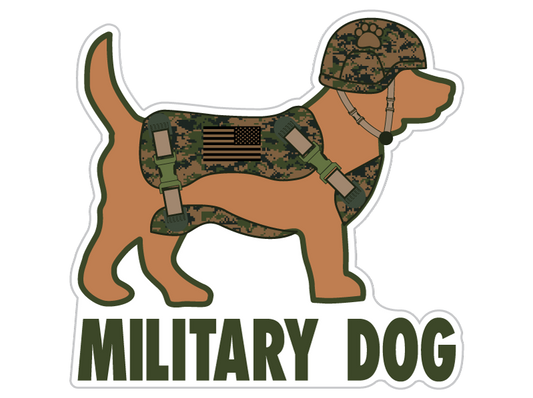 3" Sticker - Military Dog