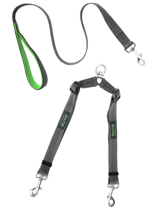 🐾 Mighty Paw Adjustable Dual Dog Leash – Tangle-Free, Versatile & Built for Every Pup 🐶🐶
