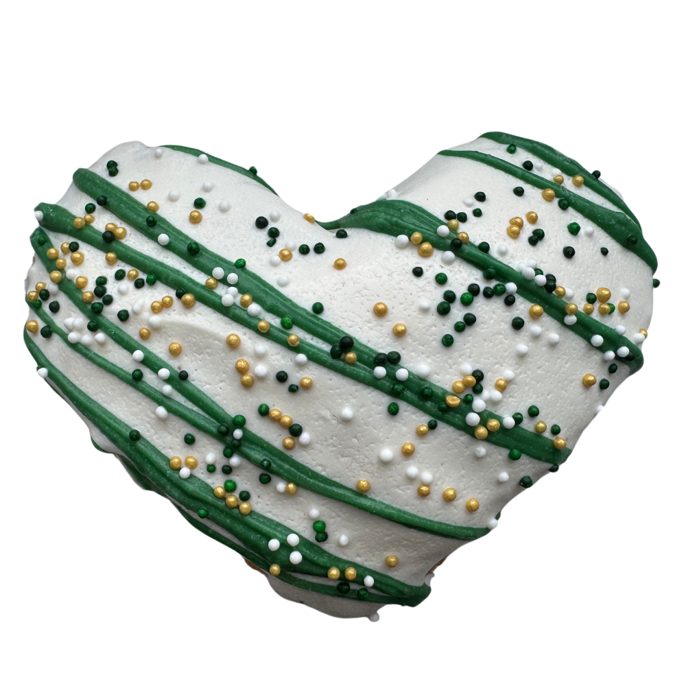 🍀💚 Gourmet Cookies – 3" Jumbo Heart Saint Patrick’s Day Dog Treat