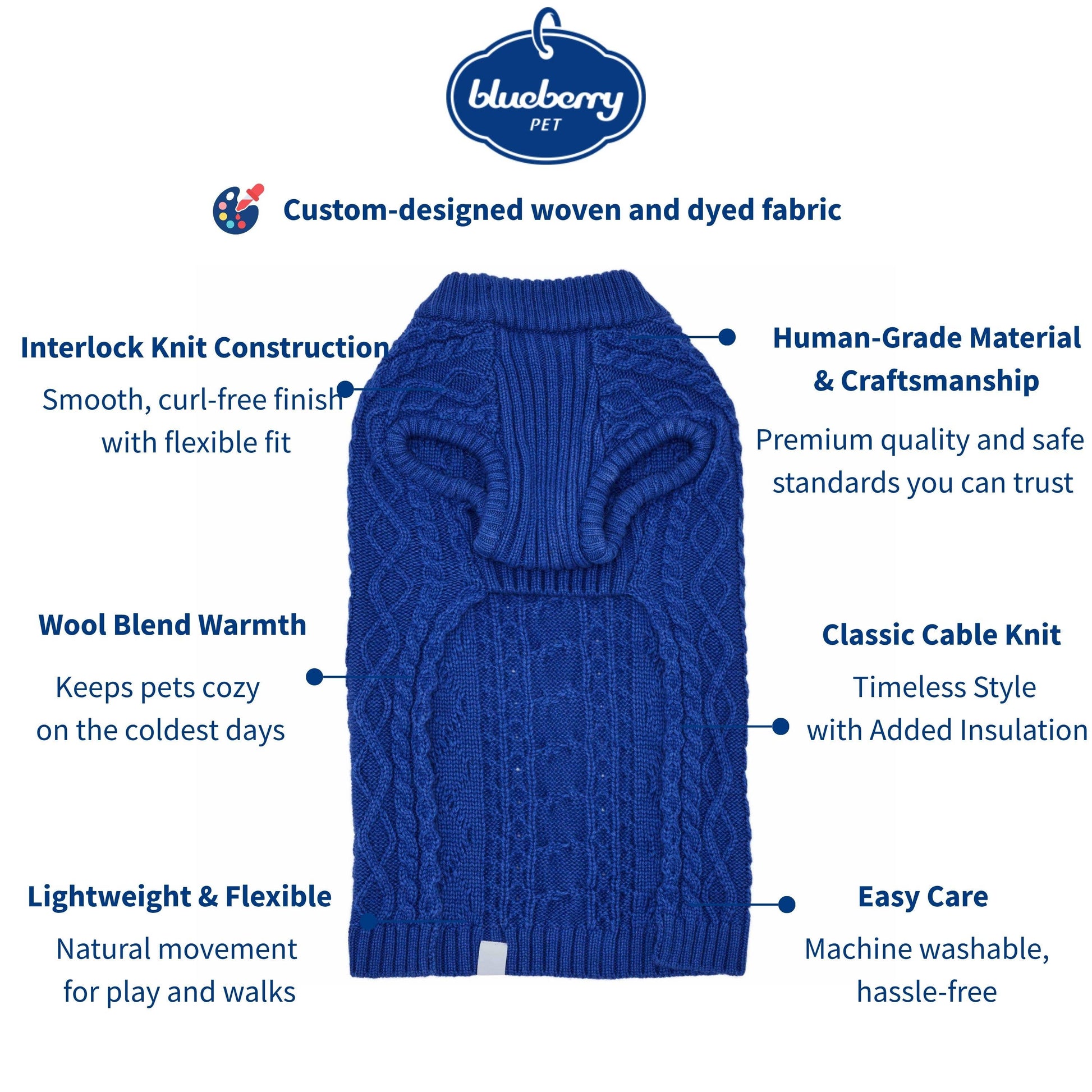 ❄️🐾 Lightweight Wool‑Blend Cable‑Knit Sweater