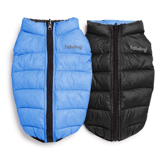 ❄️🐾 Pack N’ Go Reversible Puffer – Powder Blue / Black