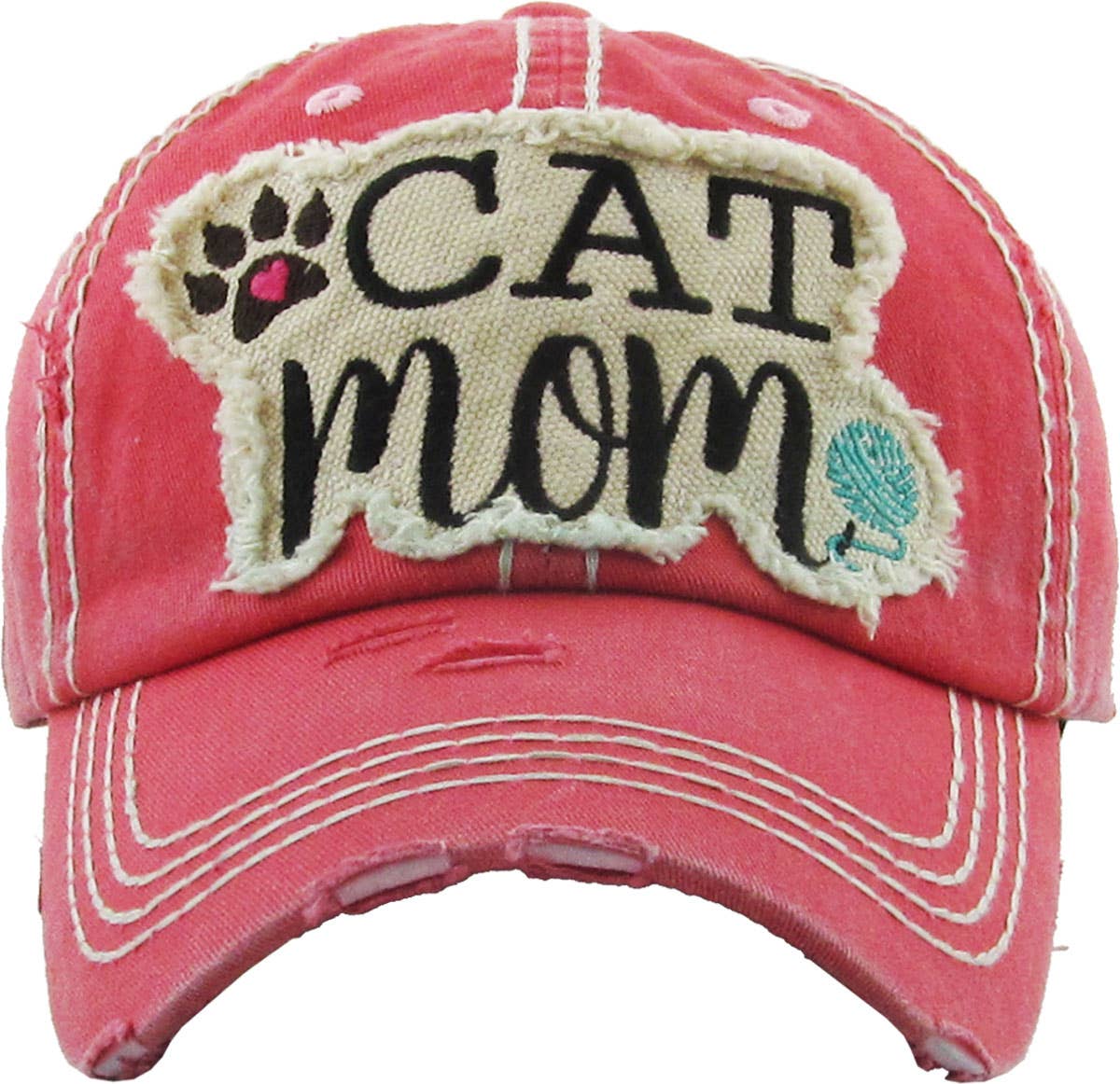 🐈💖🧢CAT MOM Washed Vintage Ball Cap