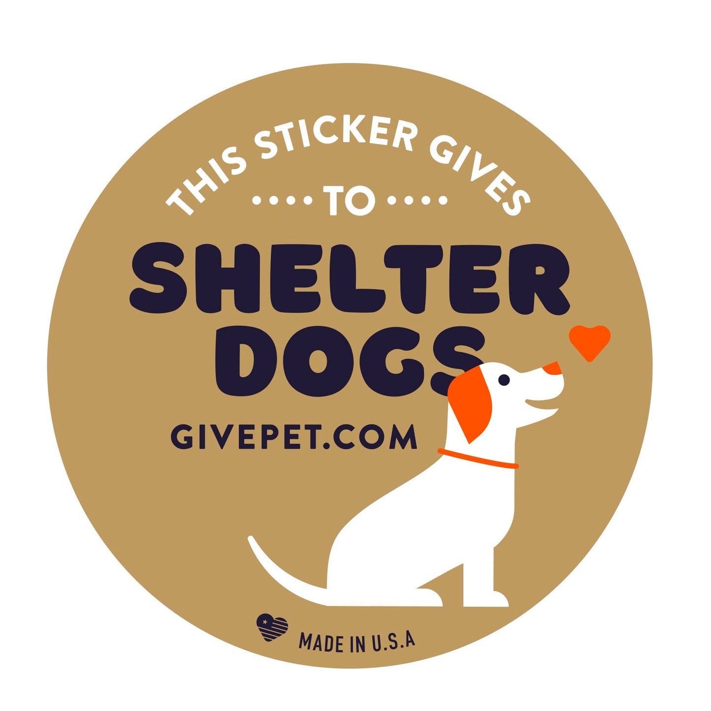 GivePet This Sticker Gives To Shelter Dogs 3" Sticker