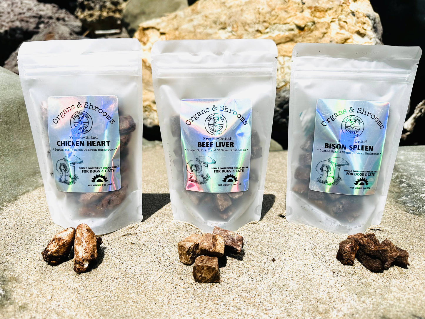 🍄🥩 Organs & Shrooms™ Collection – Freeze-Dried Organic Grass-Fed Beef Liver with Organic Mushroom Blend for Dogs & Cats