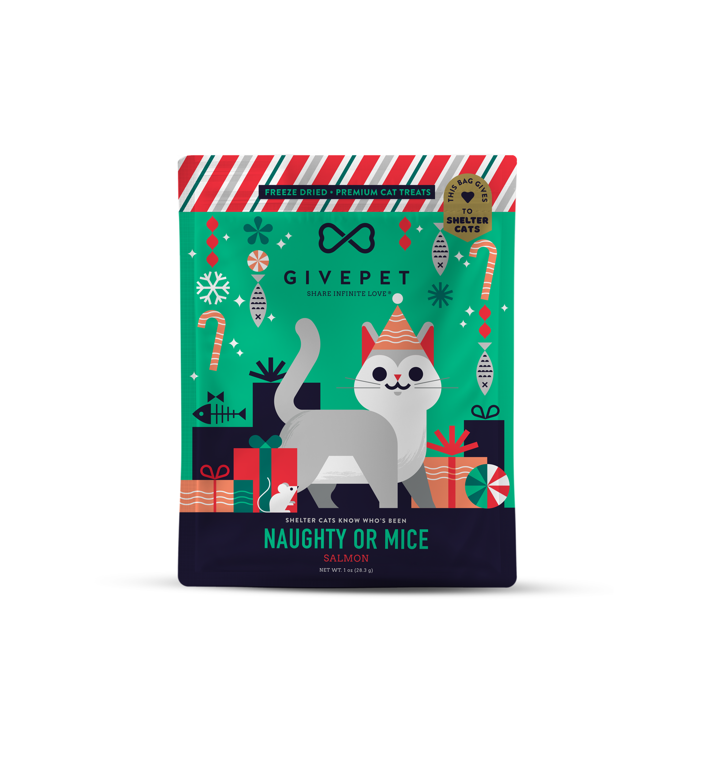 GivePet Naughty or Mice Freeze Dried Christmas Cat Treats