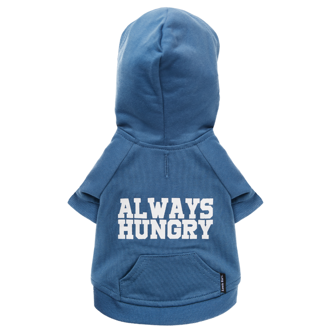 "Always Hungry" Dog Hoodie - 100% Cotton Dog Outerwear