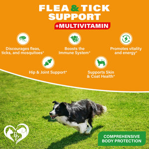 Flea & Tick Chewable Pills for Dogs + Multivitamin
