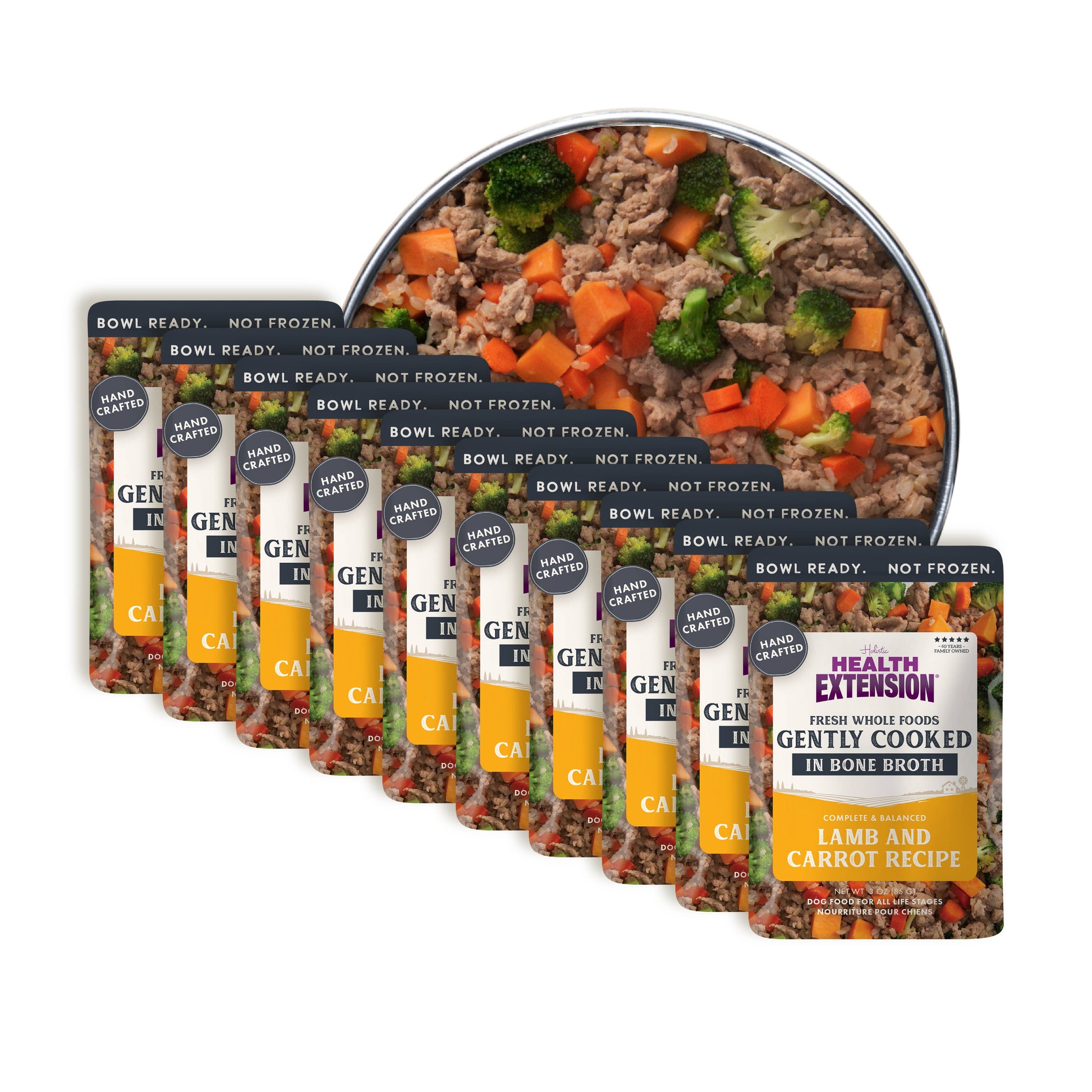 Gently Cooked Lamb & Carrot Recipe Pouches for Dogs