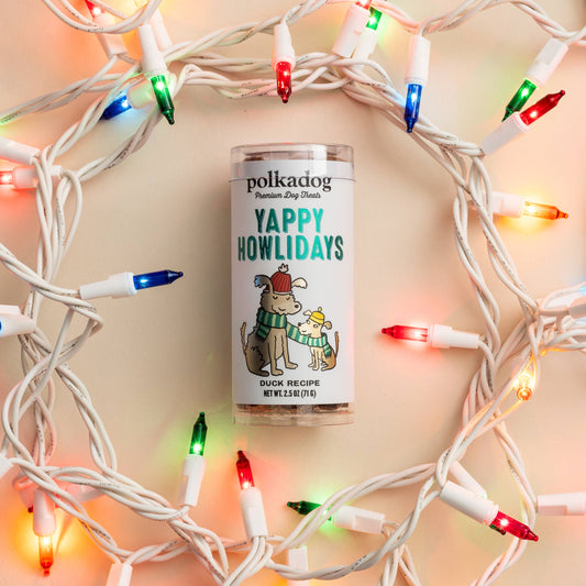Polkadog Holiday Mini Tube: Yappy Howlidays Lucky Duck Dog Treats 🎄🦆