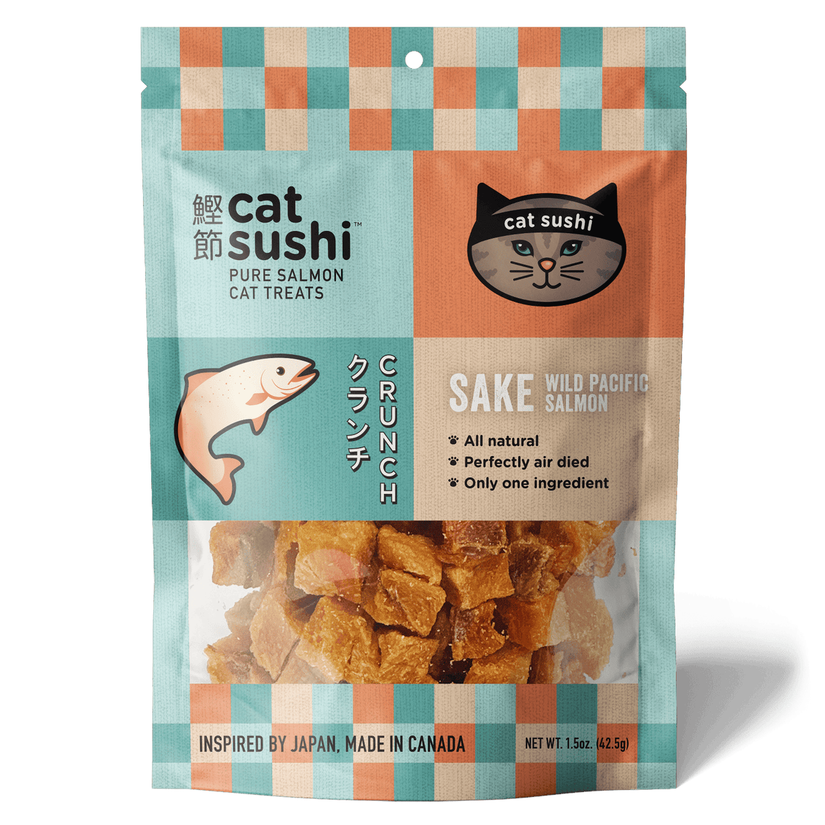 Cat Sushi Crunch Sake Pure Wild Salmon Bites 1.5oz