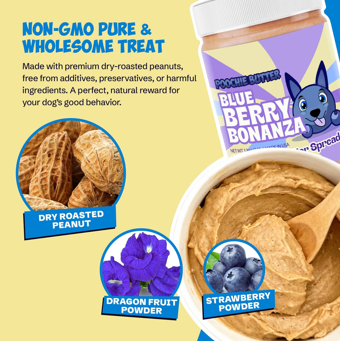 🥜🐾 All-Natural Peanut Butter for Dogs (12oz) – Calming, Clean & Tail-Wagging Good