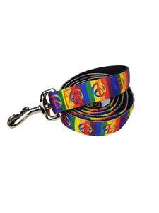🌈✌️ Pride Rainbow‑Peace Adjustable Dog Collar – Matching Lead Available