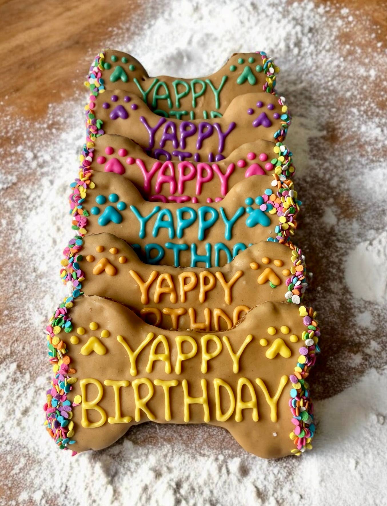 6 inch PB Confetti Yappy Birthday Bone dog treat