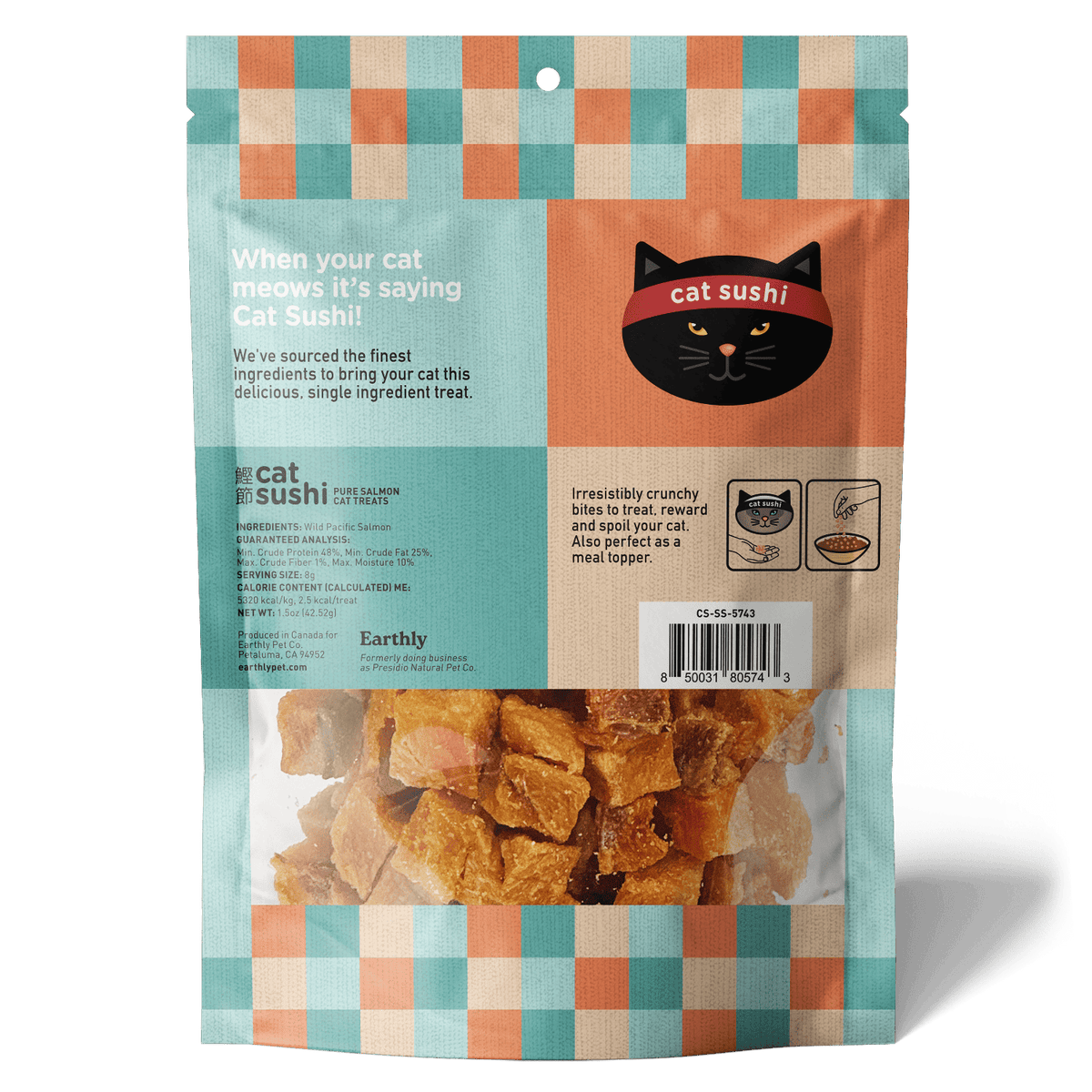 Cat Sushi Crunch Sake Pure Wild Salmon Bites 1.5oz