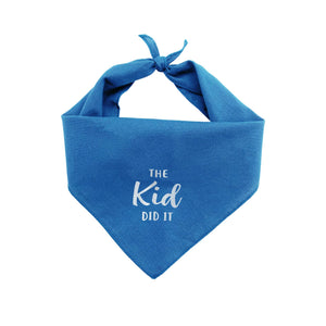 Sassy Pet Bandana – “The Kid Did It”  100% Cotton, Hand‑Printed Dog Bandana