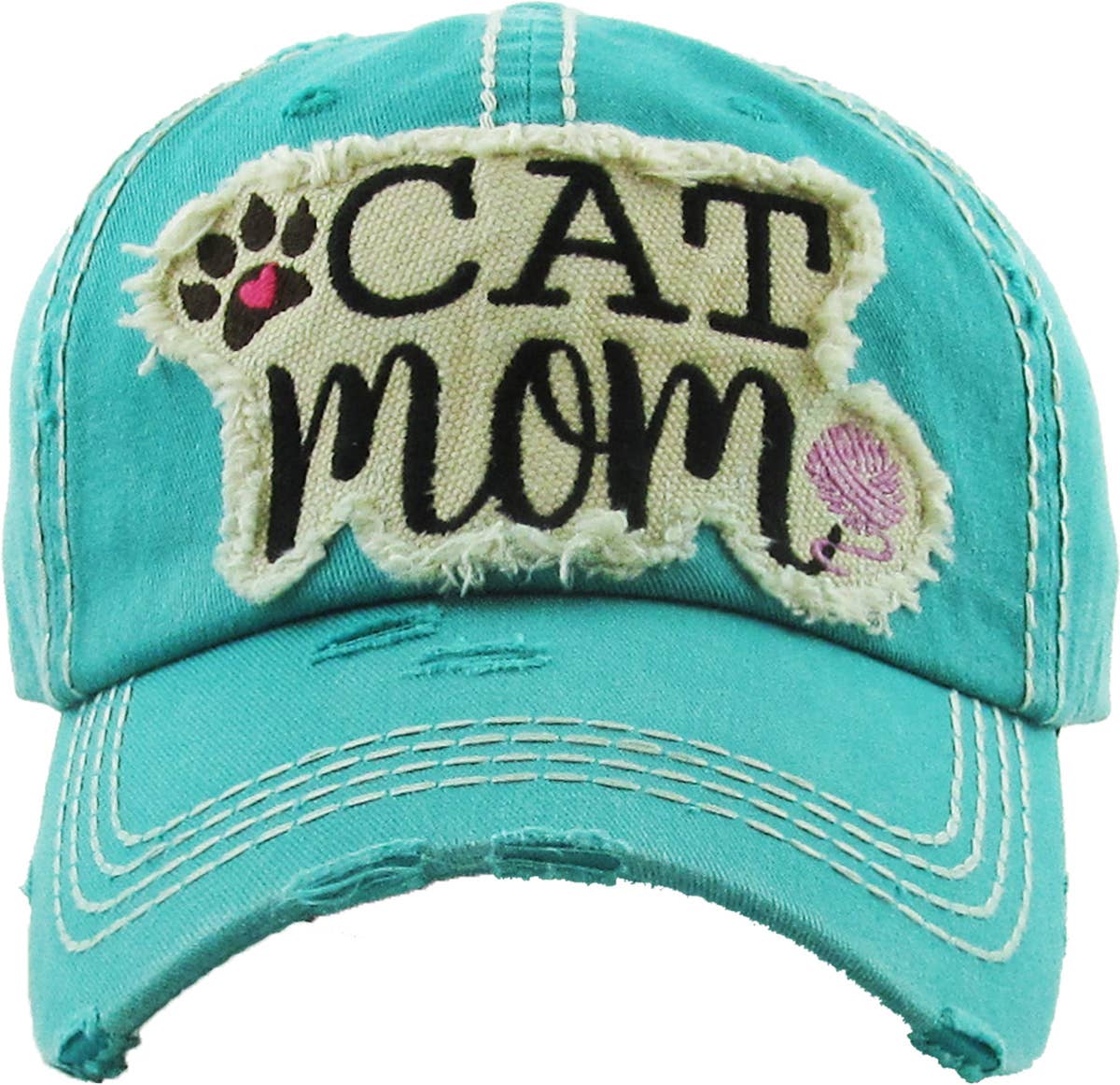 🐈💖🧢CAT MOM Washed Vintage Ball Cap