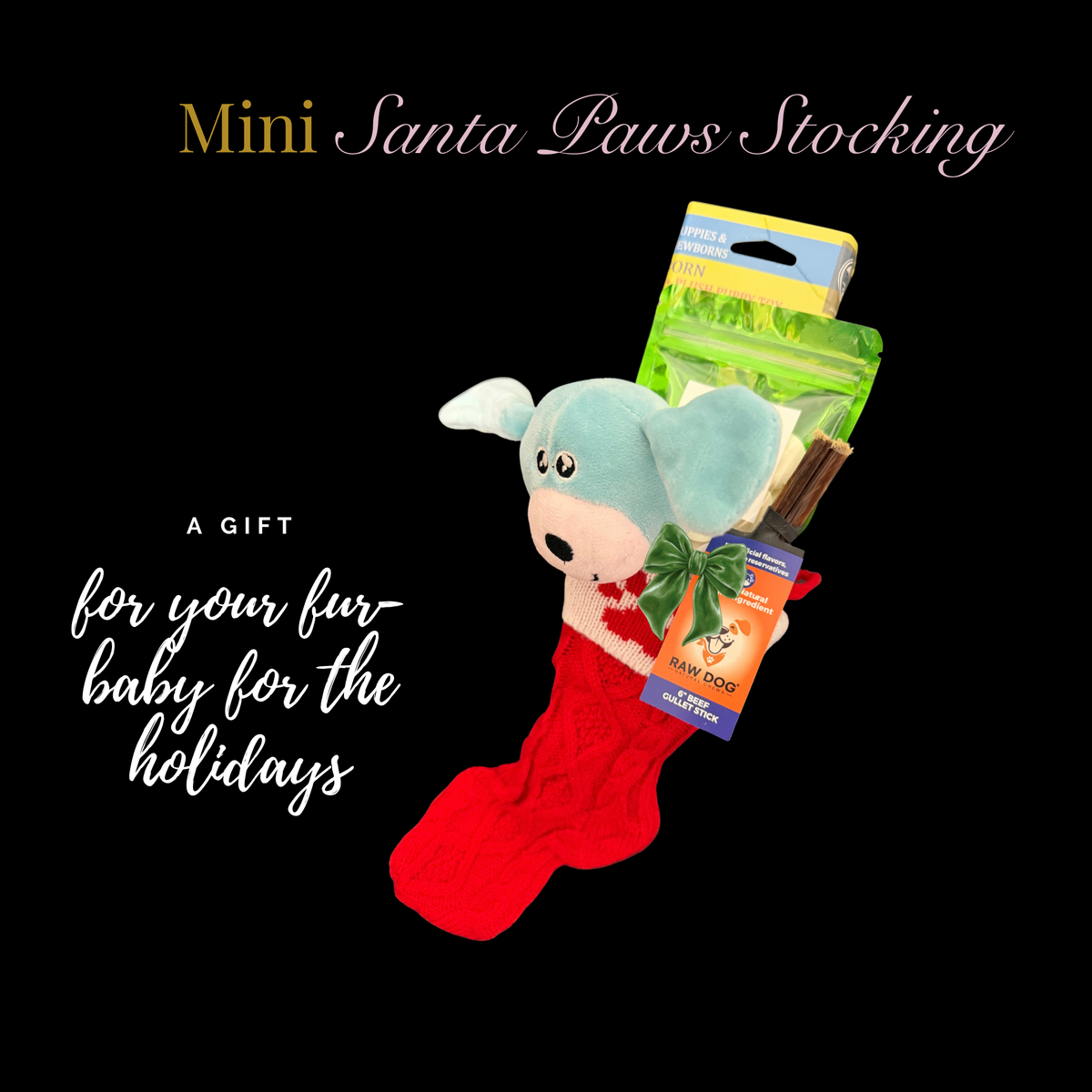 🎄🐾 Mini Santa Paws Stocking – Christmas Stocking for Dogs 🎁