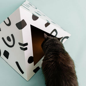 'Doodle' Cardboard Cat Pyramid