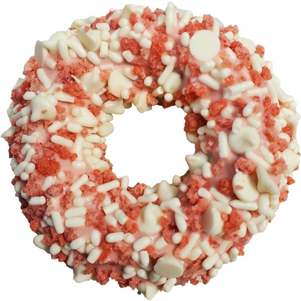 🍓💗 Gourmet Donut – Strawberries & Cream Dog Treat