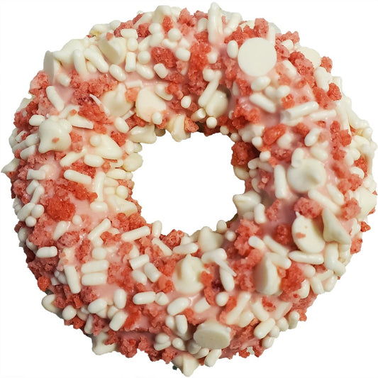 🍓💗 Gourmet Donut – Strawberries & Cream Dog Treat