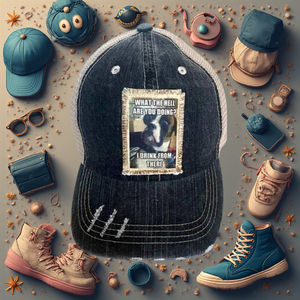 WHAT THE HECK ARE YOU DOING? Distressed Trucker Hat – Adjustable Back